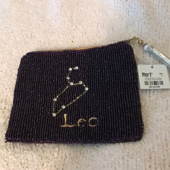Pier 1 Other - NWT Pier 1 Beaded Dark Purple Zodiac Coin Pouch